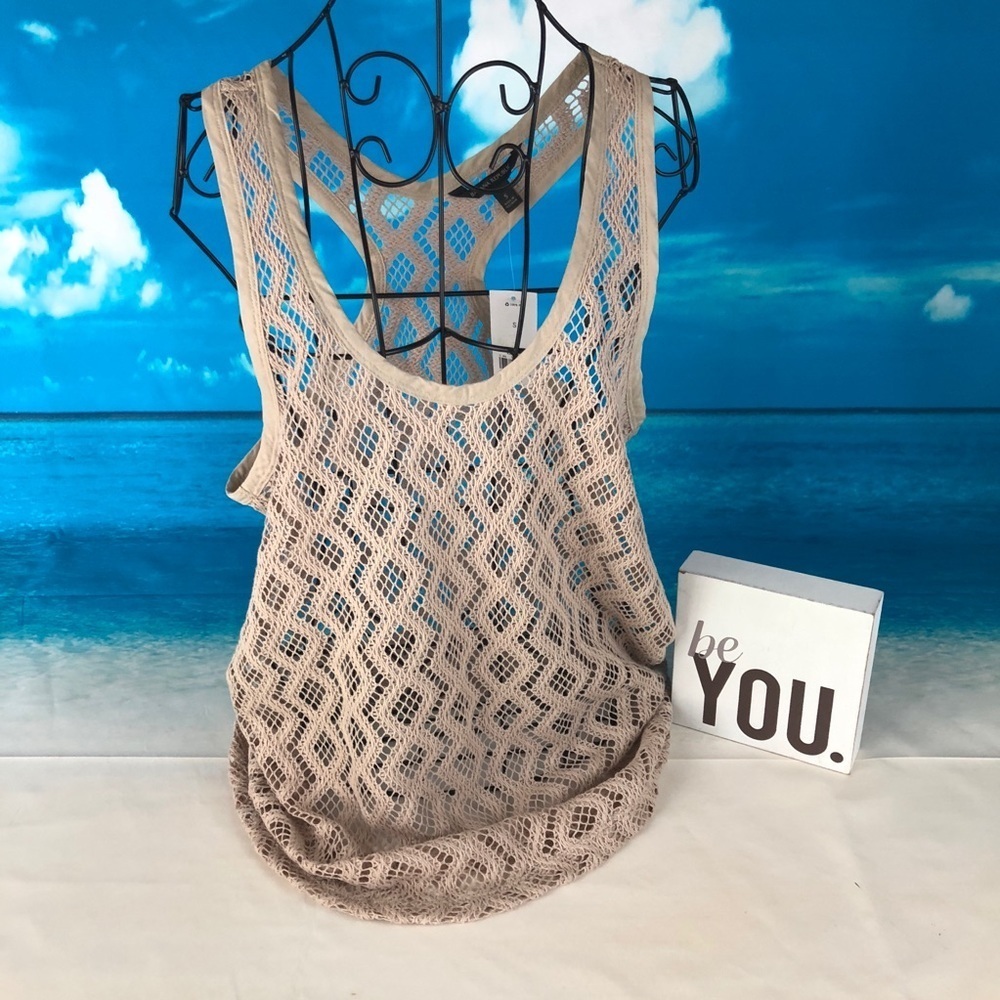 Banana Republic Beige Crochet Tank Top